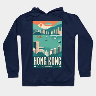 A Vintage Travel Art of Hong Kong - China Hoodie